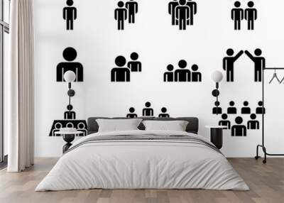 People icon set Wall mural