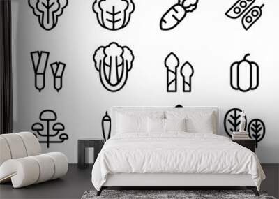 Vegetable icon set Wall mural