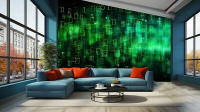 Vibrant bright green background ideal for eye catching design and enhanced visual impact. Wall mural