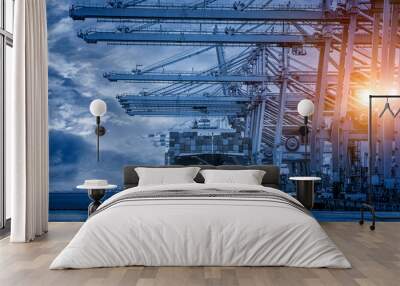 Business Logistics concept,logistic import export and transport industry background Wall mural