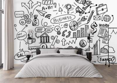 Creative art doodles hand drawn Design illustration.  Wall mural