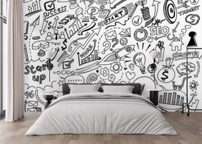 Vector Hand Drawn Business background Wall mural