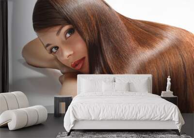 high quality image. woman with smooth hair Wall mural