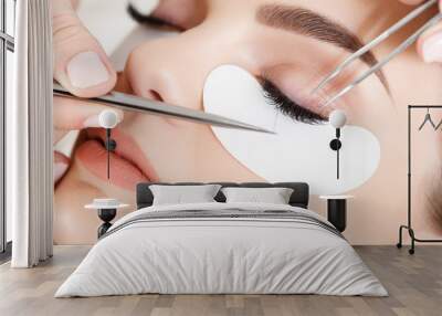 Woman Eye with Long Eyelashes. Eyelash Extension Wall mural