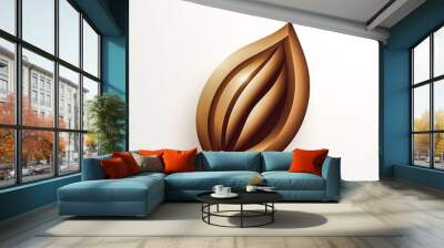 Cocoa bean Logo, Icon design, generative AI. Wall mural