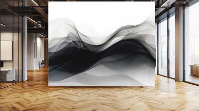 White background with soft black lines, generative AI. Wall mural