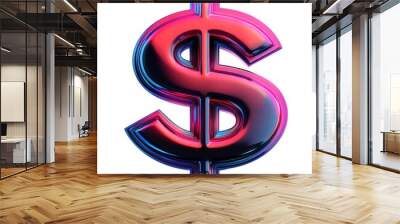 A shiny, stylized dollar sign in vibrant colors. Wall mural