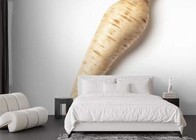 A single parsnip, isolated on a white background. Wall mural