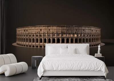 Isolated 3D Render of an Ancient Roman Amphitheater. Wall mural