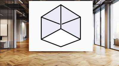  Cube Icon. Object Perspective, Shape Symbols in Mathematical Geometry - Vector Wall mural