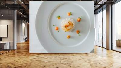 Fresh scallop seafood with cream sauce on plate makes it even beautiful and delicious Generate AI Wall mural