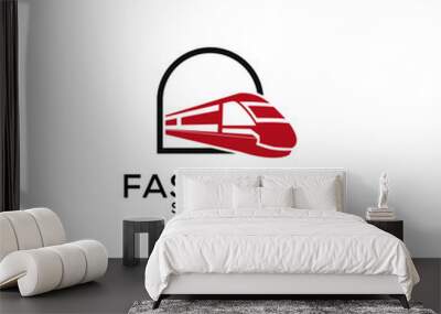 modern high speed train logo design template Wall mural