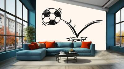 hand drawn doodle ball bounce illustration style doodle and line art Wall mural