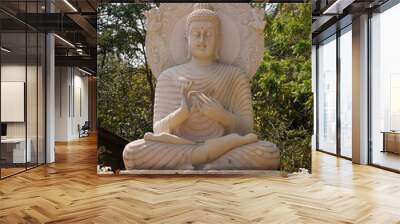 White buddha statue in Thailand Wall mural