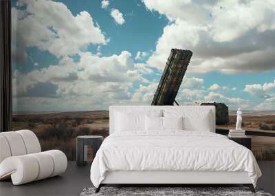 Military Missile Launcher in a Desert Landscape Wall mural