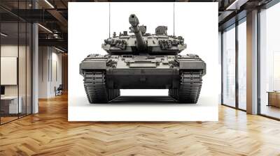 Military Tank on White Background Wall mural