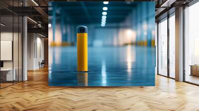 Yellow Bollard in a Garage Wall mural