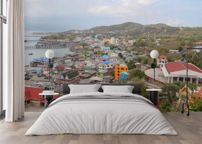 Aerial view of Koh Sichang at thailand Wall mural