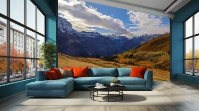 View of Landscape mountain in nature and environment at swiss Wall mural