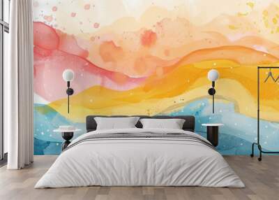 Summer sale flat design front view banner theme water color Triadic Color Scheme Wall mural