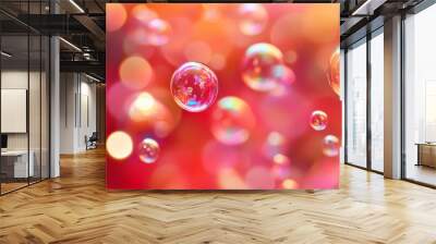 Surreal Splendor: Captivating Red Soap Bubble Texture Wall mural