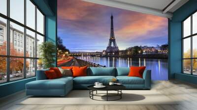 tour eiffel paris et pont bir-hakeim Wall mural