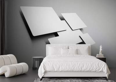 Silver abstract cubes concept Wall mural