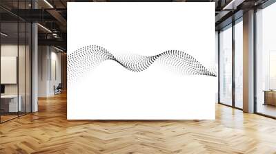 Flowing Dot Wave halftone gradient pattern on transparent background Wall mural