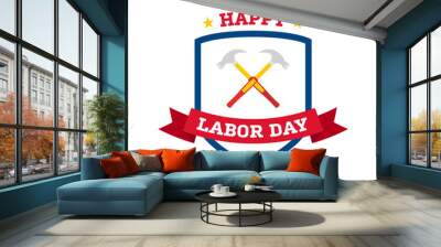 Happy Labor Day banner isolated on white background Wall mural