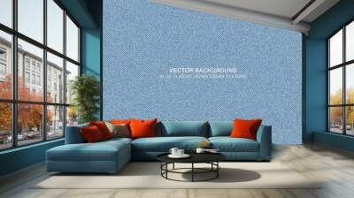 Vector background Blue jeans classic denim texture - background for copy space for text Wall mural