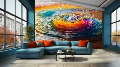 colorful water splashing Wall mural