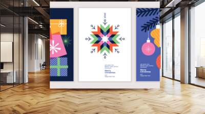 2023 Merry Christmas and Happy New Year greeting cards set. Vector illustration concepts for background, greeting card, party invitation card, website banner, social media banner, marketing material. Wall mural