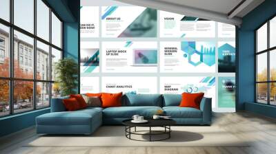 business presentation templates. set of vector infographic elements for presentation slides, annual  Wall mural