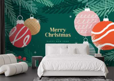 Christmas and New Year 2023 greeting card. Modern vector illustration concept for greeting card, website and mobile website banner, party invitation card, posters, social media banners. Wall mural