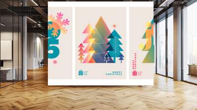 Christmas and New Year Greeting Cards. Vector illustration concepts for background, greeting card, party invitation card, website banner, social media banner, marketing material. Wall mural