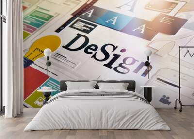 design concept for different categories of design such as graphic and web design, logo, stationary a Wall mural