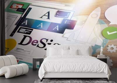 design concept for graphic designers and design agencies services. concept for web banners, internet Wall mural