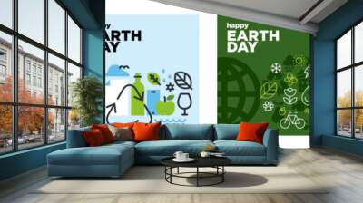 Earth day illustration set. Vector concepts for graphic and web design, business presentation, marketing and print material, social media. Wall mural