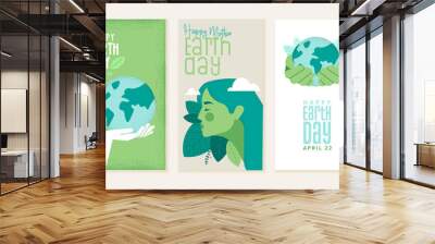 Earth day illustration set. Vector concepts for graphic and web design, business presentation, marketing and print material. Wall mural