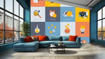 Flat design concept icons for finance Wall mural