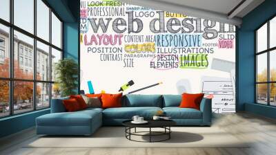 Flat design illustration concept for web design Wall mural