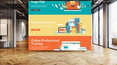 flat design vector illustration concepts for online education Wall mural