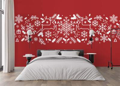 Merry Christmas and Happy New Year 2019. Vector illustration concept for background, greeting card, website and mobile website banner, party invitation card, social media banner, marketing material. Wall mural