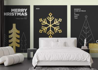 Merry Christmas and Happy New Year greeting cards. Vector illustration concepts for background, greeting card, party invitation card, website banner, social media banner, marketing material. Wall mural