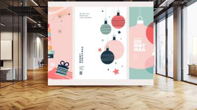 Merry Christmas and Happy New Year Greeting Cards. Vector illustration concepts for background, greeting card, party invitation card, website banner, social media banner, marketing material. Wall mural