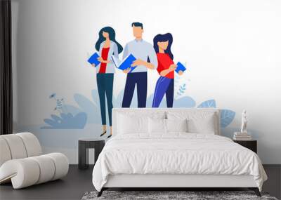 Our teachers. Vector illustration concepts for graphic and web design, marketing material, business presentation templates, education, training and courses, school. Wall mural