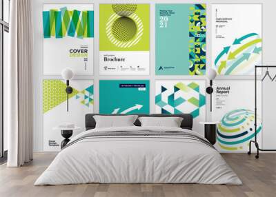 set of brochure, business plan, annual report, cover design templates. vector illustrations for busi Wall mural