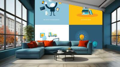 set of flat design concept icons for business Wall mural