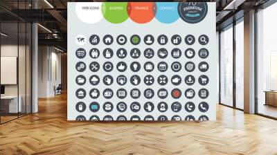 Set of web icons for business, finance and communication Wall mural