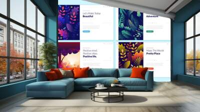 Set of web page design templates for beauty, spa, wellness, natural products, cosmetics, body care, healthy life. Modern vector illustration concepts for website and mobile website development.  Wall mural